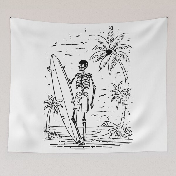 Item preview, Skeleton Surfer (with Black Ink) designed and sold by VelvetRoom.