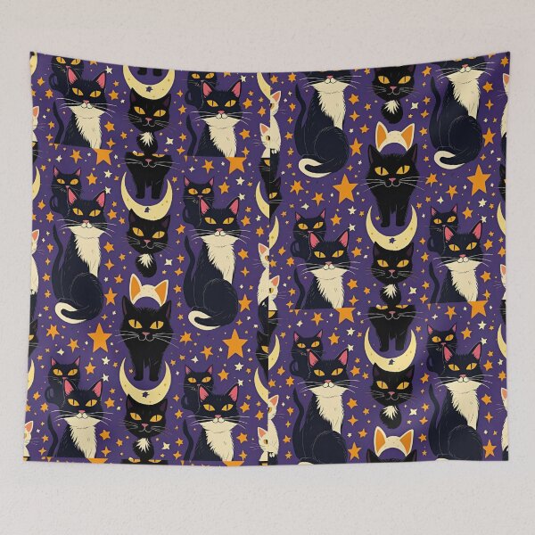 Aperçu de l'œuvre Motif de chat noir créée et vendue par PatronesKawai.