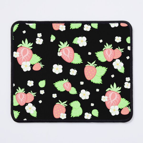 Item preview, Delicate strawberries in pastel shades with fresh green leaves and delicate white blossoms designed and sold by katecheerycake.