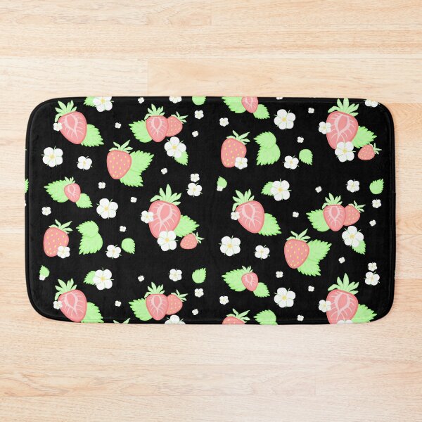 Item preview, Delicate strawberries in pastel shades with fresh green leaves and delicate white blossoms designed and sold by katecheerycake.