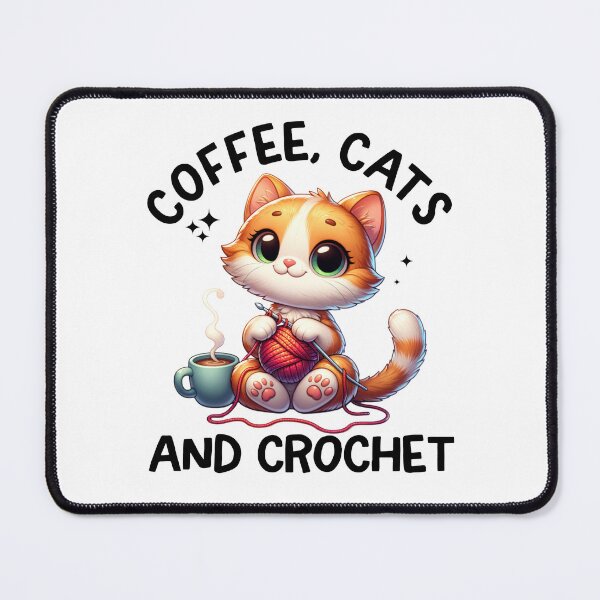 Item preview, Funny Cats, Coffee And Crochet Lover. Crochet Cat designed and sold by ahmed2751989.
