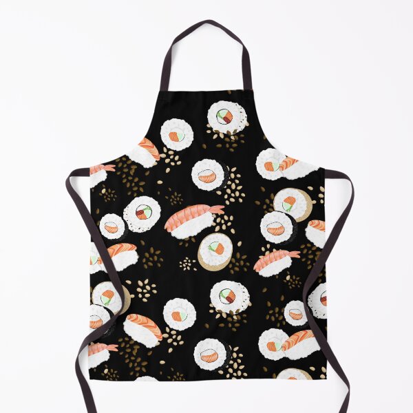 Item preview, Playful sushi pattern in many variations with sesame, salmon and cucumber designed and sold by katecheerycake.