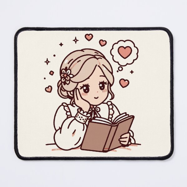 Item preview, Victorian Romantic Marginalia Girl – Annotated Book Lover Art designed and sold by MAGICKEY2024.