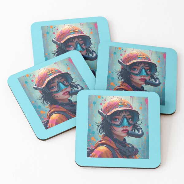 Item preview, Cute gal enjoying snorkeling designed and sold by seahorse crossing.