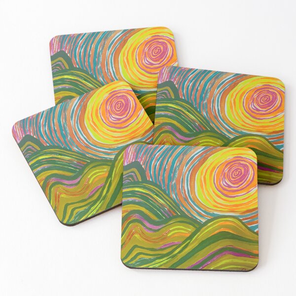 Item preview, Spiral Sunset psychedelic abstract landscape designed and sold by ArtByAMReisig.
