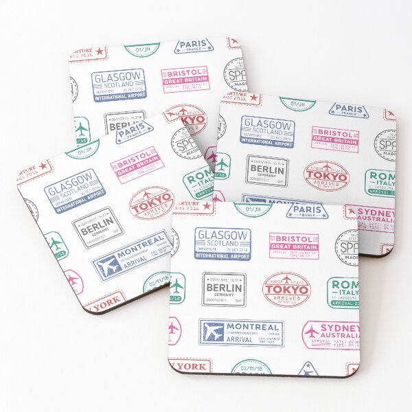Item preview, World Cities Stamps – A Collage for Travel Lovers designed and sold by tarzbol.