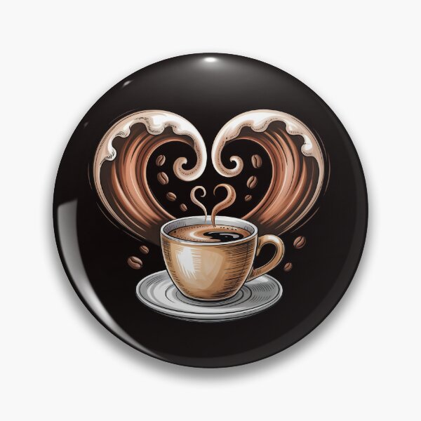 Item preview, Coffee Wave – Heart-Shaped Espresso Flow Sketch designed and sold by Slavicsoul.