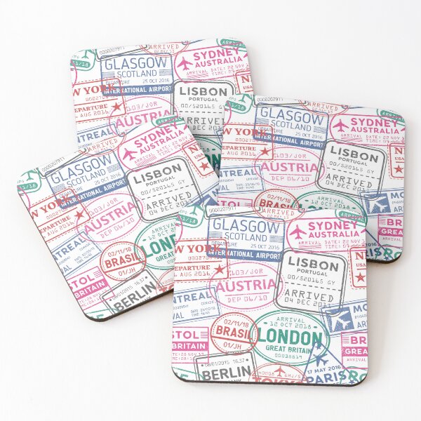 Item preview, World Cities Stamps – A Collage for Travel Lovers #1 designed and sold by tarzbol.