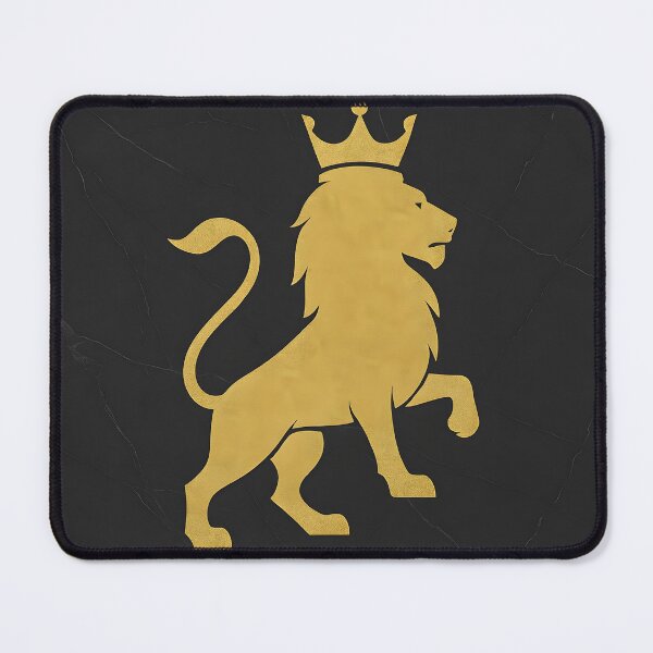 Item preview, Gold Crowned Lion on Black Marble – Luxury Minimalist Poster designed and sold by VoidBloom Studio.