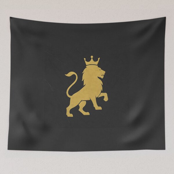 Item preview, Gold Crowned Lion on Black Marble – Luxury Minimalist Poster designed and sold by VoidBloom Studio.