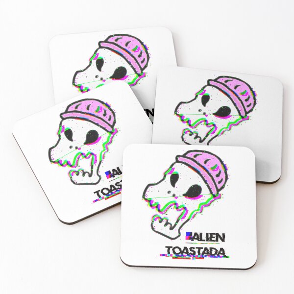 Item preview, Glitchcore Alien Skull Beanie Logo Sticker | Retro Pixel Art Design by Alien Toastada designed and sold by AlienToastada.