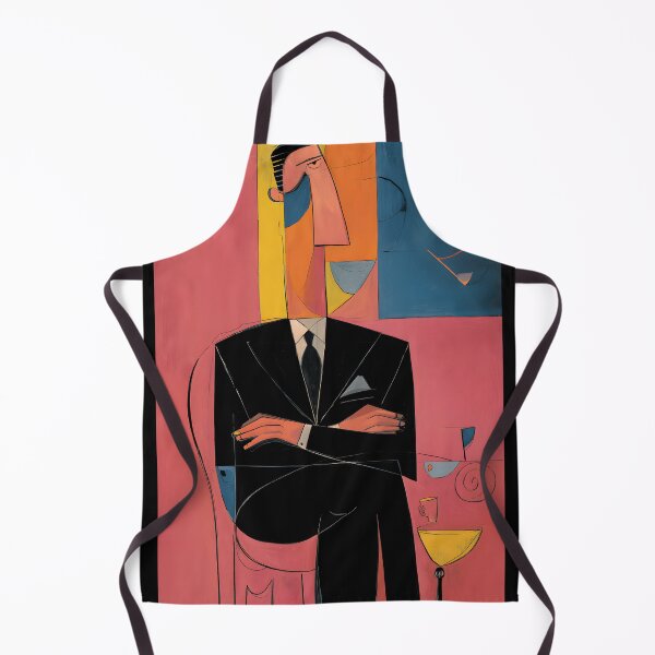 Item preview, Stylized Man in Suit with Crossed Arms - Bold Cubist Inspired Geometric Composition designed and sold by OlfactoART Studio.