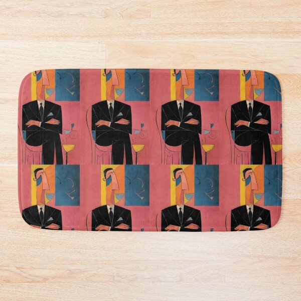 Item preview, Stylized Man in Suit with Crossed Arms - Bold Cubist Inspired Geometric Composition designed and sold by OlfactoART Studio.