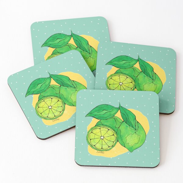 Item preview, Watercolor Limes and Lime Slice Illustration – Fresh Citrus Fruit Art Print designed and sold by salthippy.