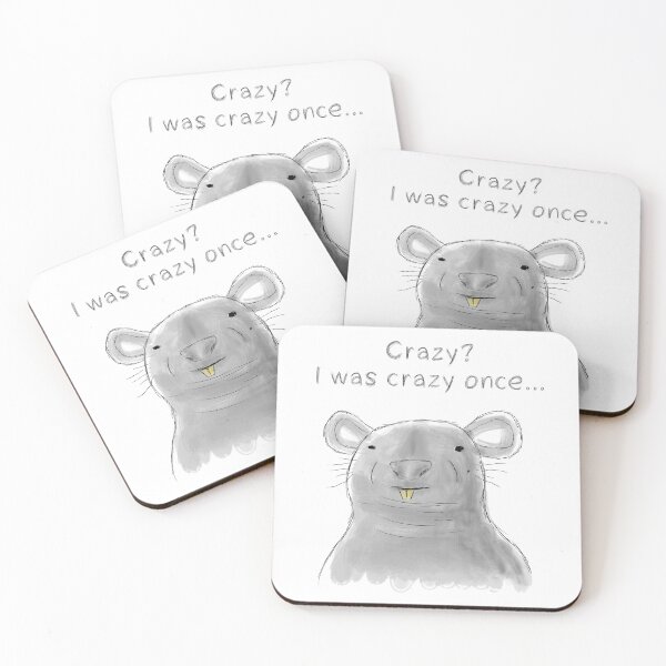 Item preview, "Crazy? I was crazy once" Ugly Rat designed and sold by BurningMonkey.