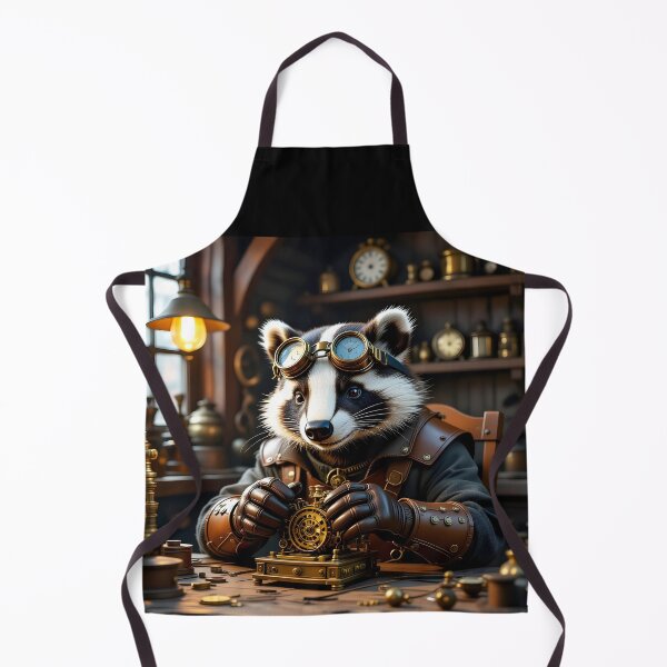 Item preview, Steampunk Badger Inventor – Clockwork Workshop Scene designed and sold by EmeraldeaArt.