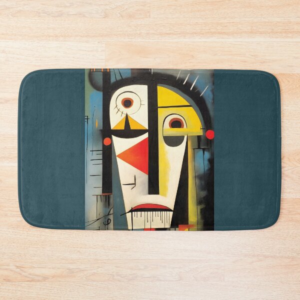 Item preview, Dynamic Abstract Face with Bold Geometric Shapes and Vivid Yellow Red Black and Blue Contrasts designed and sold by OlfactoART Studio.