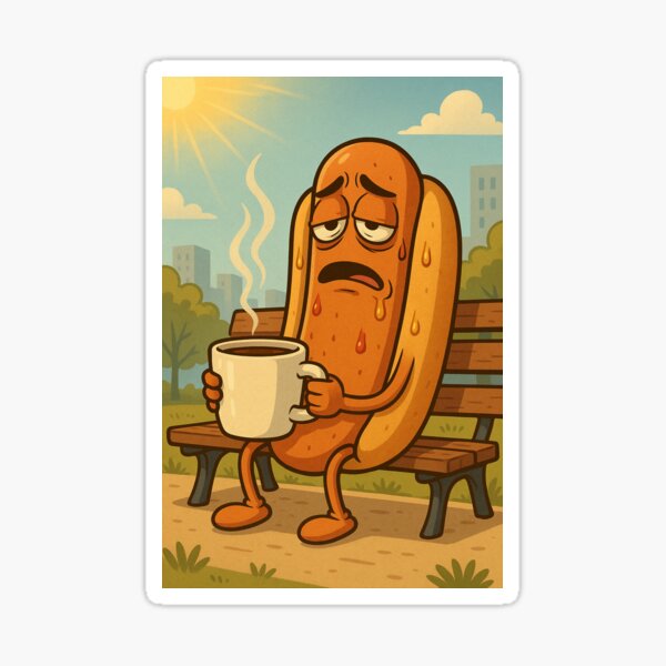 TIRED HOTDOG Sticker