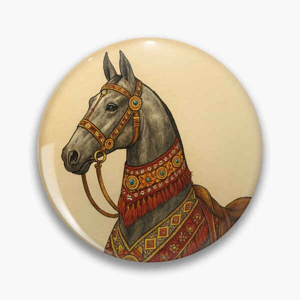 Item preview, Turkmen Horse in Ceremonial Attire – Cultural Artwork designed and sold by Türkmeniň Kalby.