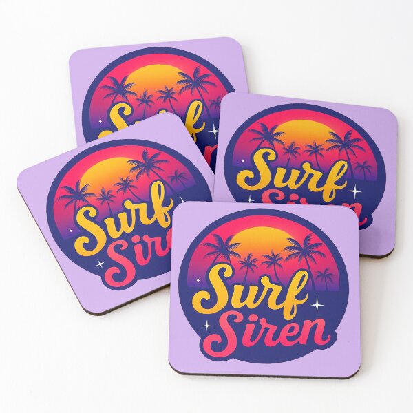 Item preview, Surf Siren Retro Surfer Girl Surfing Island Art designed and sold by Retroaugogo.