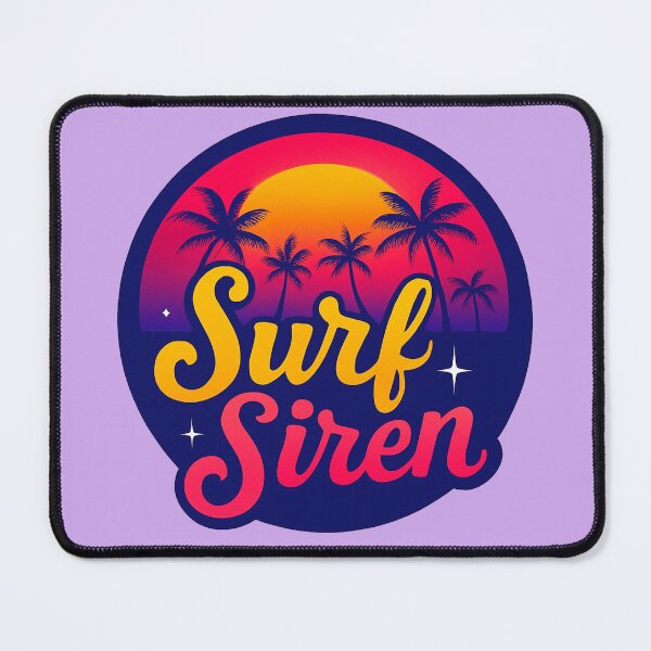 Item preview, Surf Siren Retro Surfer Girl Surfing Island Art designed and sold by Retroaugogo.