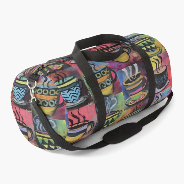 Item preview, Vibrant Steaming Coffee Cups with Unique Patterns - Cheerful Colorful Composition Full of Energy designed and sold by OlfactoART Studio.