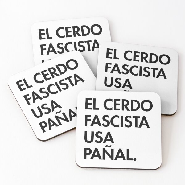 Item preview, The Fascist pig wears a diaper - in Spanish - El cerdo fascista usa pañal (F white text)) designed and sold by Thelittlelord.