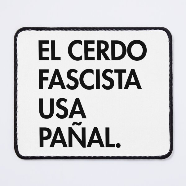 Item preview, The Fascist pig wears a diaper - in Spanish - El cerdo fascista usa pañal (F white text)) designed and sold by Thelittlelord.