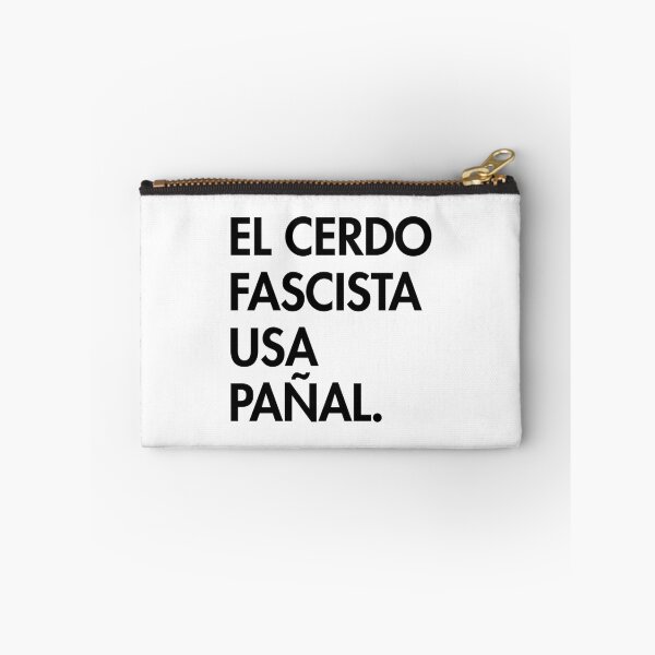 Item preview, The Fascist pig wears a diaper - in Spanish - El cerdo fascista usa pañal (F white text)) designed and sold by Thelittlelord.