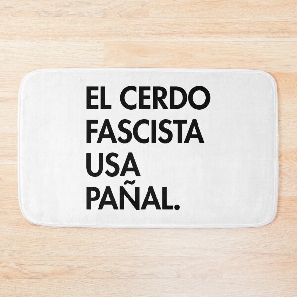 Item preview, The Fascist pig wears a diaper - in Spanish - El cerdo fascista usa pañal (F white text)) designed and sold by Thelittlelord.