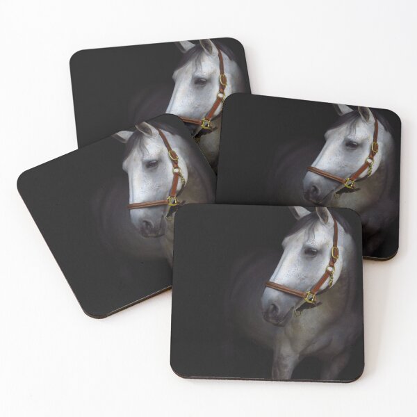 Item preview, Black background gray horse  designed and sold by Dodak.