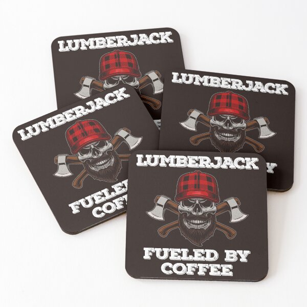 Item preview, Lumberjack Skull Coffee Axes Plaid Beard Sticker designed and sold by Parkerzz.