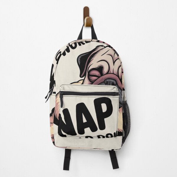 Item preview, Nap First, World Domination Later - Funny Lazy Pug Sticker designed and sold by Arthoughts.
