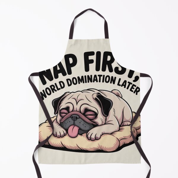 Item preview, Nap First, World Domination Later - Funny Lazy Pug Sticker designed and sold by Arthoughts.