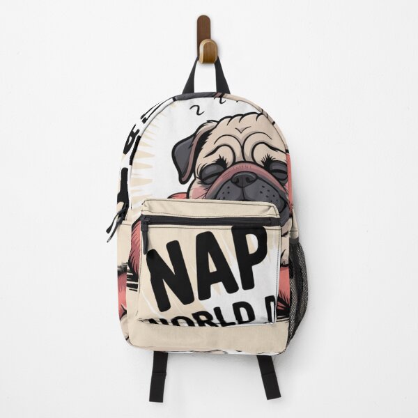Item preview, Nap First, World Domination Later - Funny Lazy Pug Sticker designed and sold by Arthoughts.