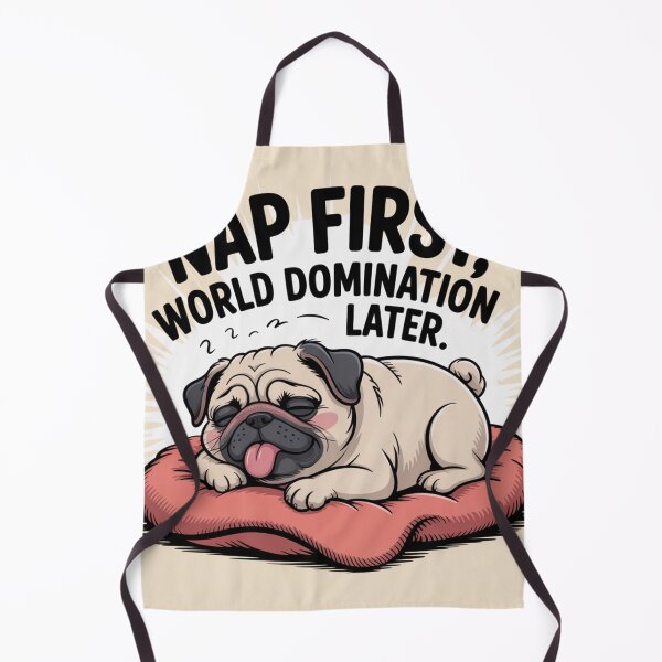 Item preview, Nap First, World Domination Later - Funny Lazy Pug Sticker designed and sold by Arthoughts.