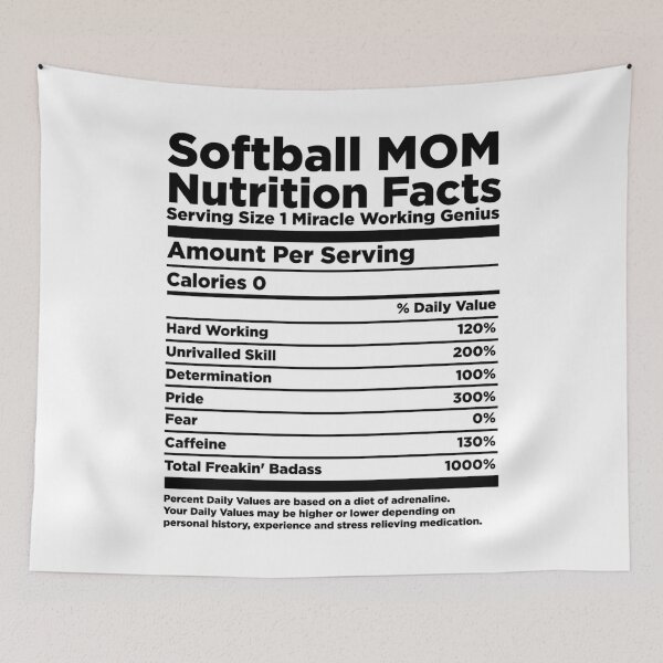 Item preview, Softball Mom Nutrition Facts Funny Sports Parent Graphic designed and sold by Parkerzz.