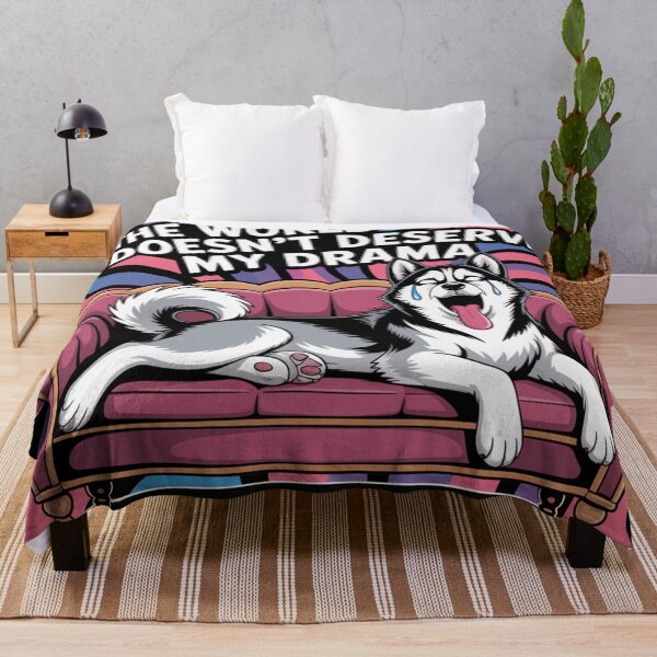Item preview, The World Doesn't Deserve My Drama - Funny Dramatic Husky Sticker designed and sold by Arthoughts.