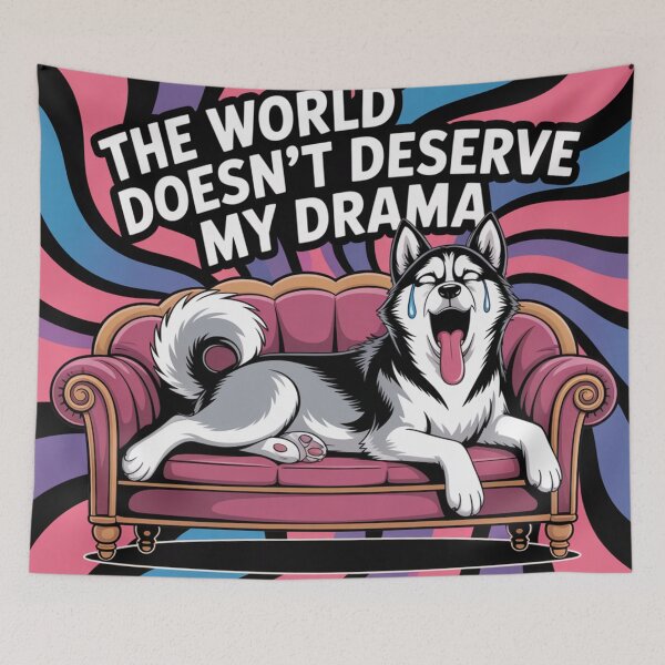 Item preview,  The World Doesn't Deserve My Drama - Funny Dramatic Husky Sticker  designed and sold by Arthoughts.