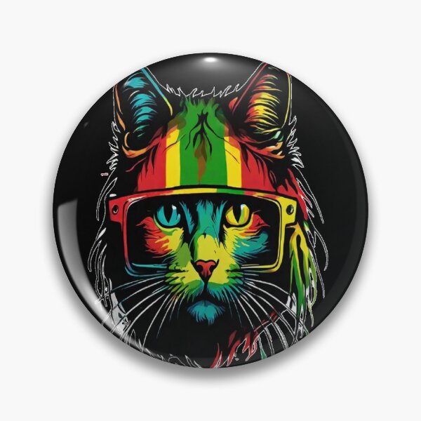 Item preview, Rastafarian Cat: A Vibrant Fusion of Music and Feline Style designed and sold by KoliBabb.