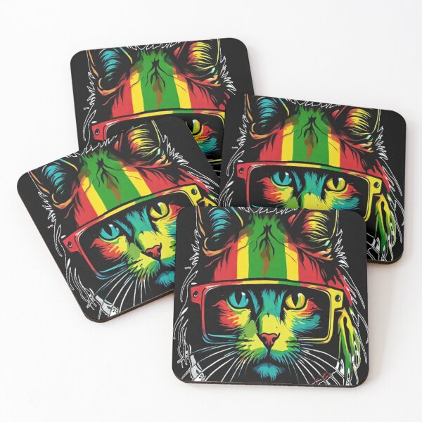 Item preview, Rastafarian Cat: A Vibrant Fusion of Music and Feline Style designed and sold by KoliBabb.