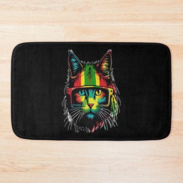 Item preview, Rastafarian Cat: A Vibrant Fusion of Music and Feline Style designed and sold by KoliBabb.