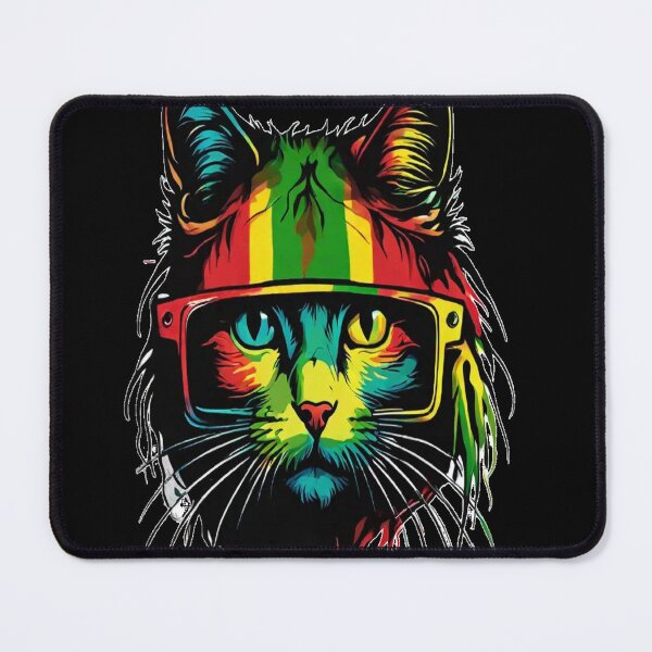 Item preview, Rastafarian Cat: A Vibrant Fusion of Music and Feline Style designed and sold by KoliBabb.