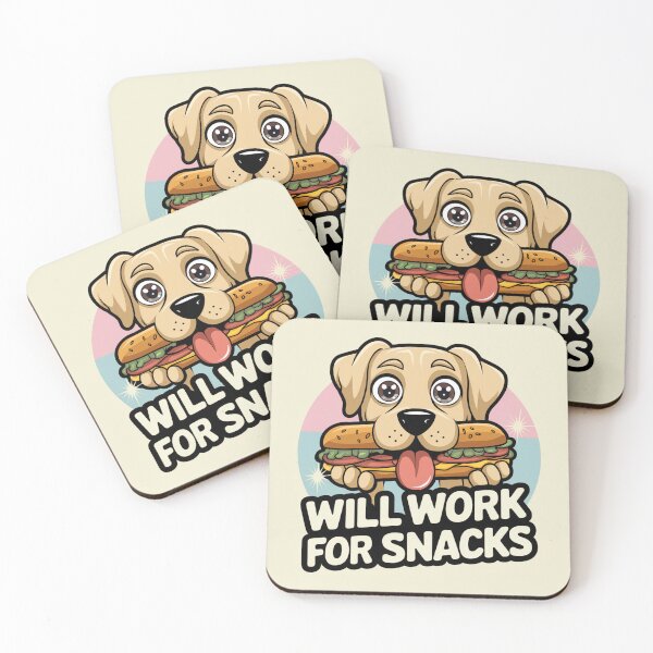 Item preview, Will Work For Snacks - Cute Hungry Dog Sticker  designed and sold by Arthoughts.