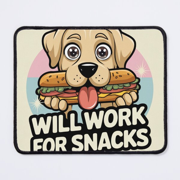 Item preview, Will Work For Snacks - Cute Hungry Dog Sticker designed and sold by Arthoughts.
