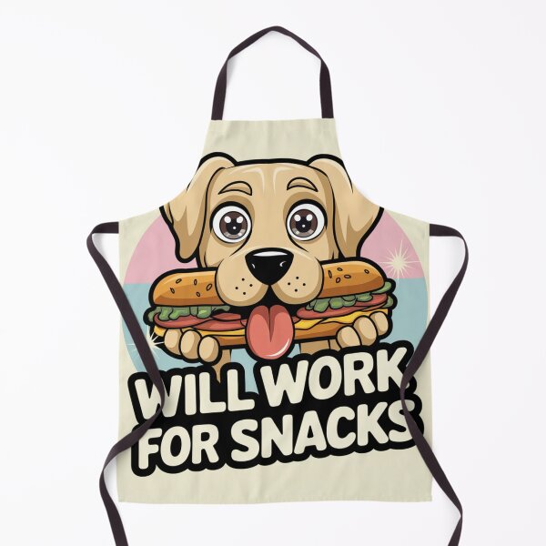 Item preview, Will Work For Snacks - Cute Hungry Dog Sticker designed and sold by Arthoughts.