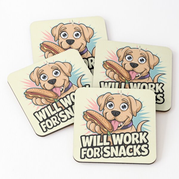 Item preview, Will Work For Snacks - Cute Hungry Dog Sticker  designed and sold by Arthoughts.
