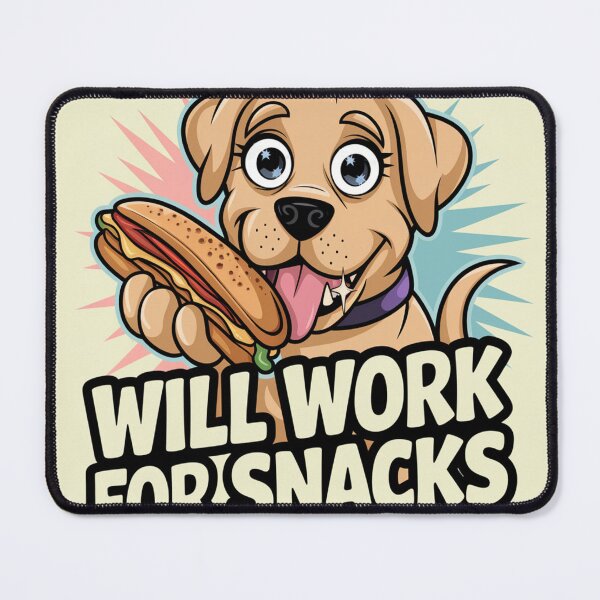 Item preview, Will Work For Snacks - Cute Hungry Dog Sticker  designed and sold by Arthoughts.