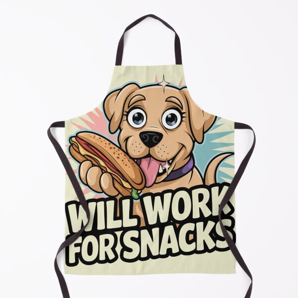 Item preview, Will Work For Snacks - Cute Hungry Dog Sticker designed and sold by Arthoughts.