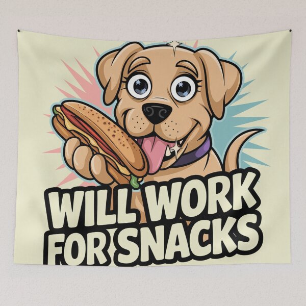 Item preview, Will Work For Snacks - Cute Hungry Dog Sticker  designed and sold by Arthoughts.